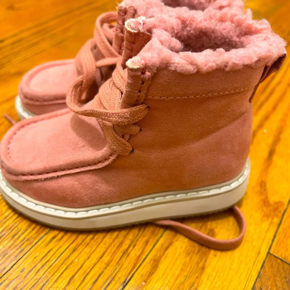 Gap toddler cozy tie boots color pink size 7